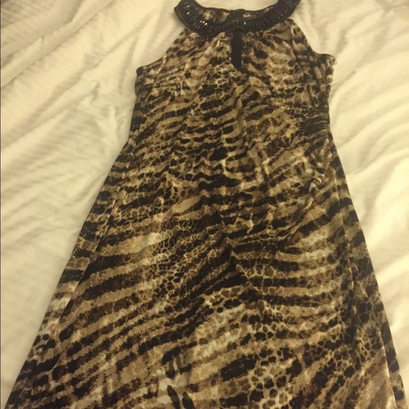 Ashley Stewart animal print cocktail dress size 12 - Picture 2 of 6